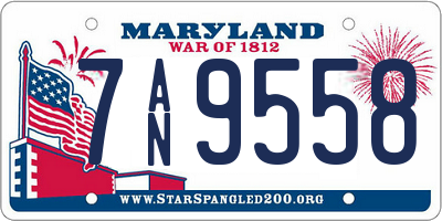 MD license plate 7AN9558