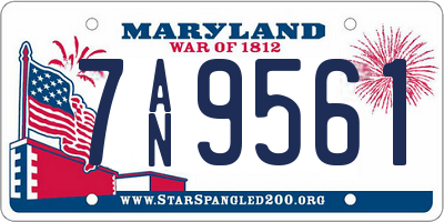 MD license plate 7AN9561