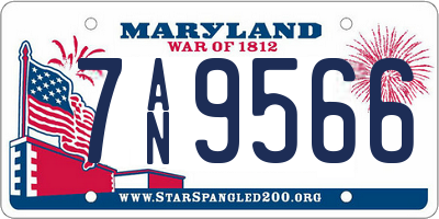 MD license plate 7AN9566