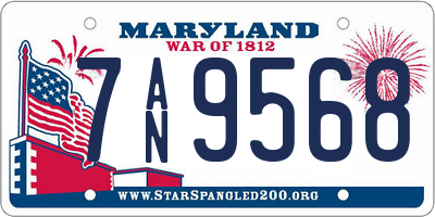 MD license plate 7AN9568