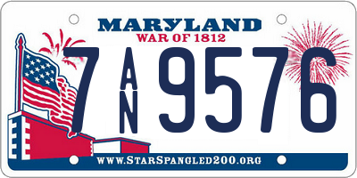 MD license plate 7AN9576