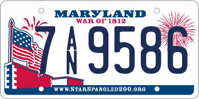 MD license plate 7AN9586