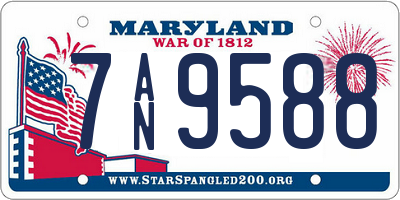 MD license plate 7AN9588