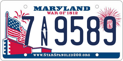 MD license plate 7AN9589