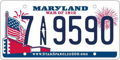MD license plate 7AN9590