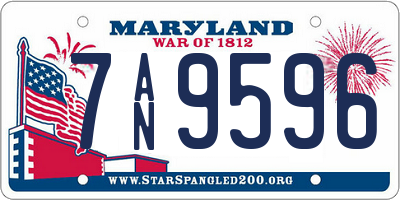 MD license plate 7AN9596