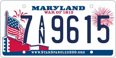 MD license plate 7AN9615