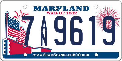 MD license plate 7AN9619