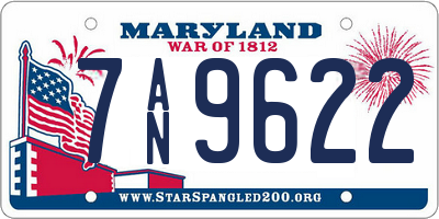 MD license plate 7AN9622