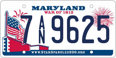 MD license plate 7AN9625