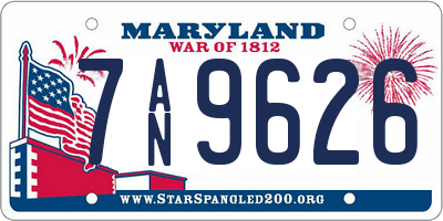 MD license plate 7AN9626