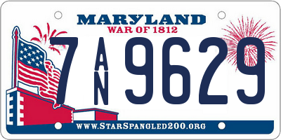MD license plate 7AN9629