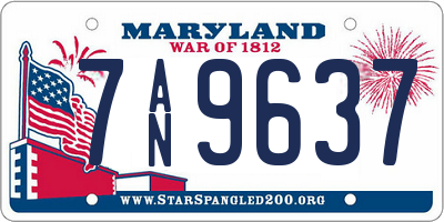 MD license plate 7AN9637
