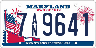 MD license plate 7AN9641