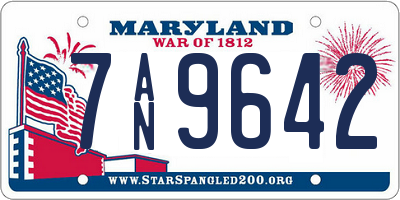 MD license plate 7AN9642
