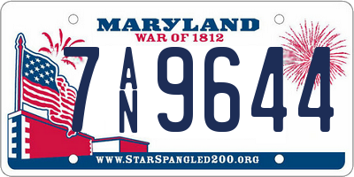 MD license plate 7AN9644