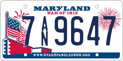MD license plate 7AN9647