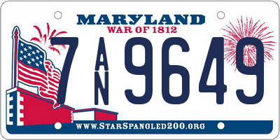 MD license plate 7AN9649