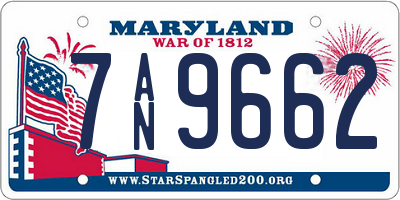 MD license plate 7AN9662