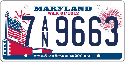 MD license plate 7AN9663