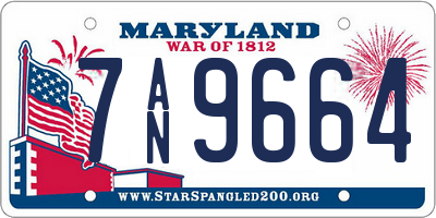 MD license plate 7AN9664
