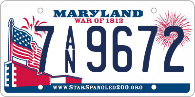 MD license plate 7AN9672