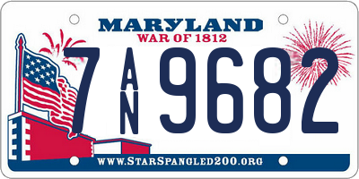 MD license plate 7AN9682
