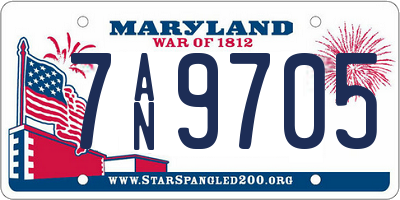 MD license plate 7AN9705