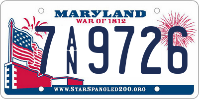 MD license plate 7AN9726