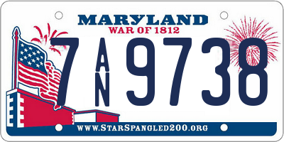 MD license plate 7AN9738