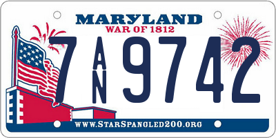 MD license plate 7AN9742