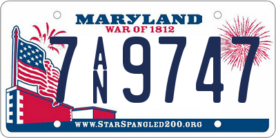 MD license plate 7AN9747