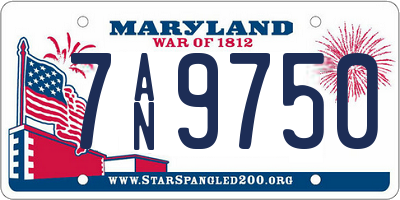 MD license plate 7AN9750
