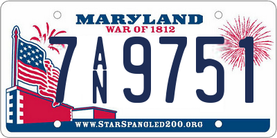 MD license plate 7AN9751