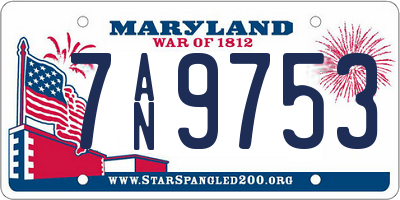 MD license plate 7AN9753