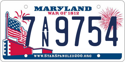 MD license plate 7AN9754