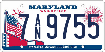 MD license plate 7AN9755