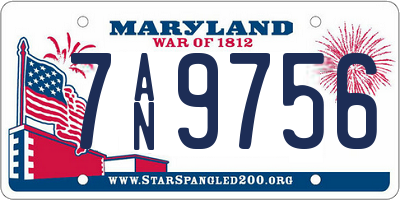 MD license plate 7AN9756