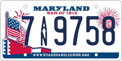 MD license plate 7AN9758