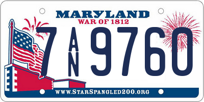 MD license plate 7AN9760