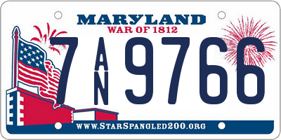 MD license plate 7AN9766
