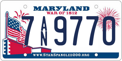 MD license plate 7AN9770