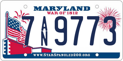 MD license plate 7AN9773