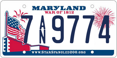 MD license plate 7AN9774