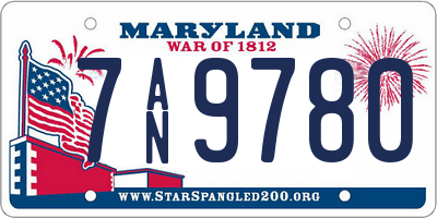 MD license plate 7AN9780