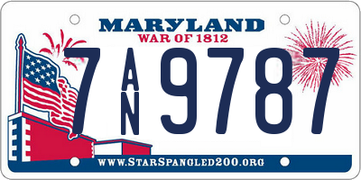 MD license plate 7AN9787
