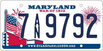 MD license plate 7AN9792