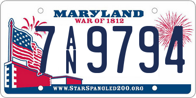 MD license plate 7AN9794