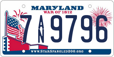 MD license plate 7AN9796