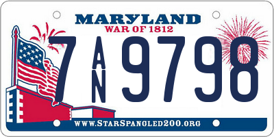 MD license plate 7AN9798